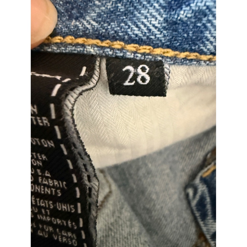 7 For All Mankind Destroy & Daisies Frayed Cutoff Denim Shorts Sz 28 Boho Y2K - Picture 4 of 11